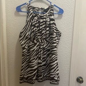 Zebra Print Sleeveless Top